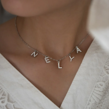 Collier lettres strass personnalisé