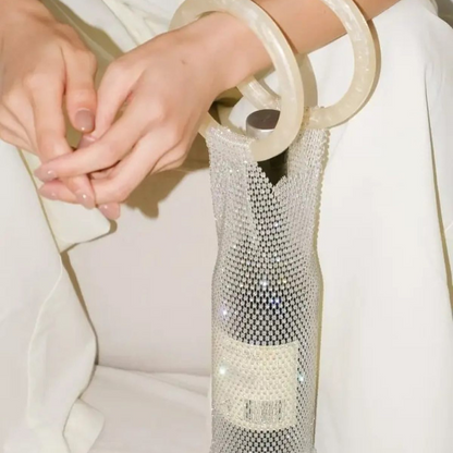 Sac porte bouteille strass