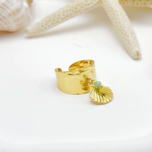 Bague avec pierre naturelle "Ocean Wave"