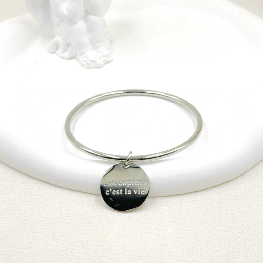 Bracelet jonc "Les copines c'est la vie"