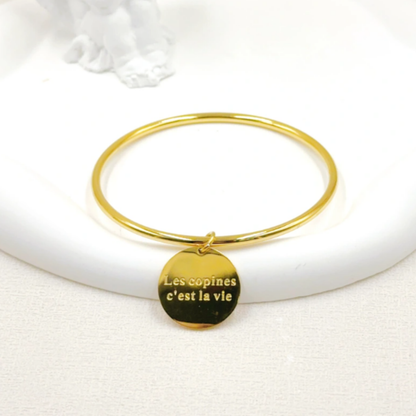 Bracelet jonc "Les copines c'est la vie"